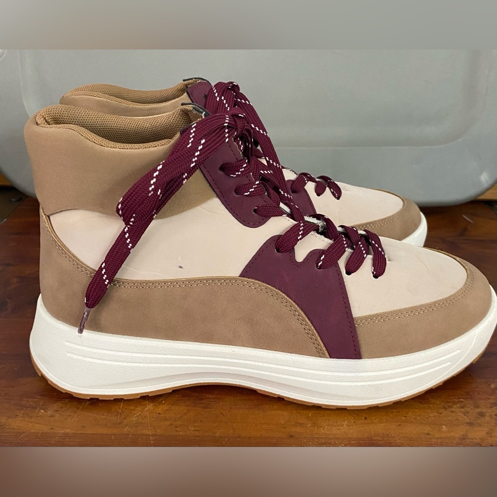 Maurices Women's Sneakers in Burgundy and Tan